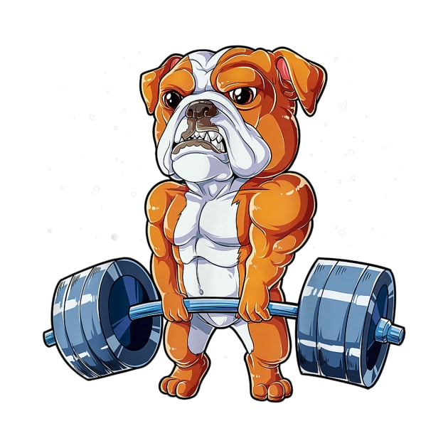 English Bulldog Weightlifting Fitness Gym by Rojio