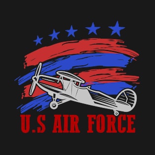 US Flag Airplane Patriotic American Pilot T-Shirt