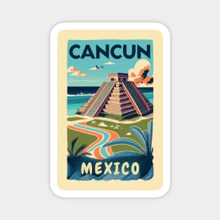 A Vintage Travel Art of Cancun - Mexico Magnet