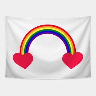 Valentine's day. Love red heart with gay rainbow. Tapestry