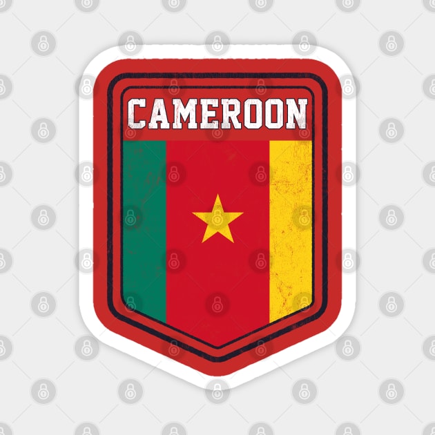 Cameroon // Vintage Look Flag Design Magnet by DankFutura