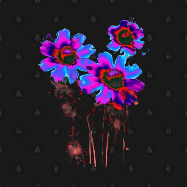 Colorful Psychodelic Flowers by Ravenglow