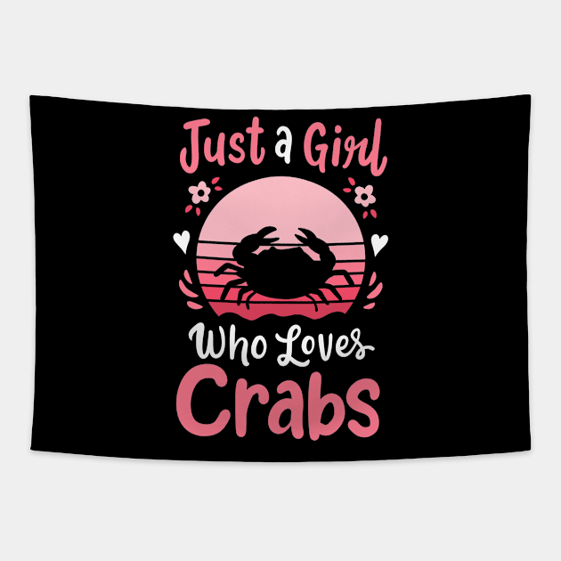 Crab Crabbing Crab Lover Retro Tapestry by CreativeGiftShop