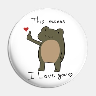 Frog saying love u Pin