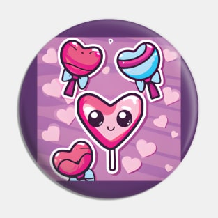 Kawaii Valentine Candy Illustration Pin