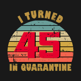 45th Birthday Gift For Him and Her I Turned 45 In Quarantine T-Shirt