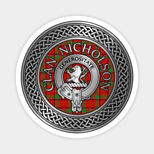 Clan Nicholson Crest & Tartan Knot Magnet