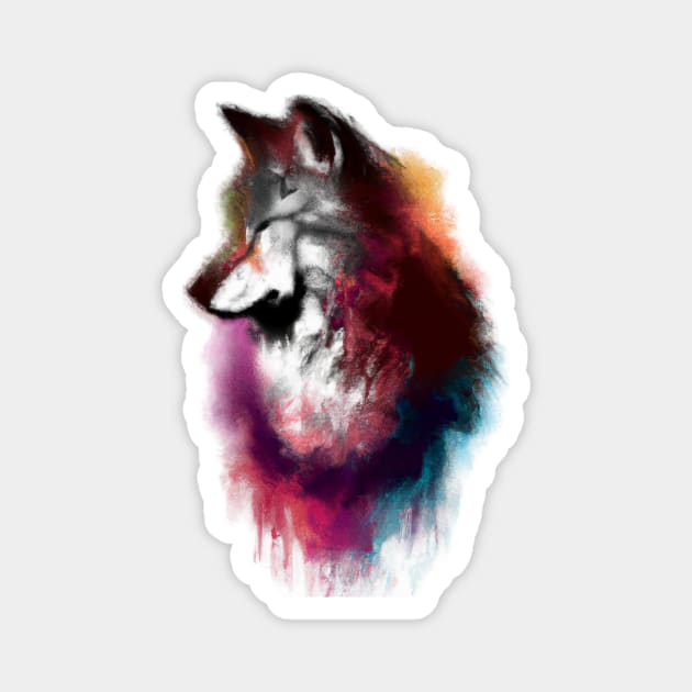 Cute Wolf Drawing Magnet by Play Zoo