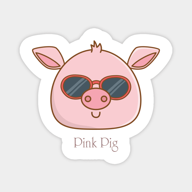 pink pig Magnet by This is store