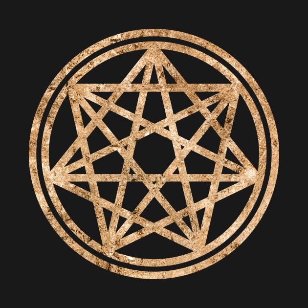 Gold Geometric Glyph Mandala Sigil Rune Sign Seal  -  114 by Holy Rock Design
