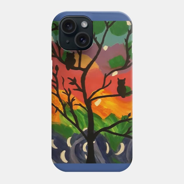 2 Owls at Sunset Phone Case by Oregon333