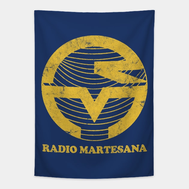 Radio Martesana 95.1 FM Italia / Defunct Station 80s Faded Design Tapestry by CultOfRomance