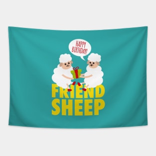 Cute Sheep Friend Puns | Funny Birthday Gift Ideas Tapestry