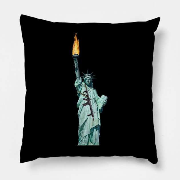 STATUE OF LIBERTY GUN RIGHTS Pillow by Cult Classics