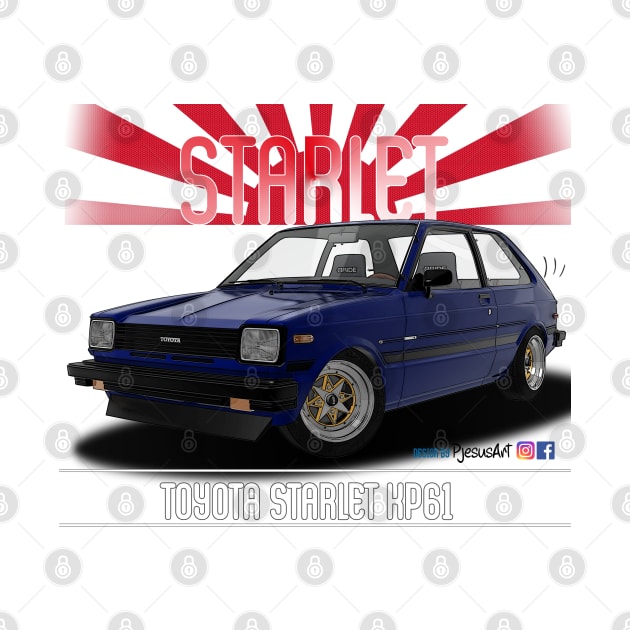 Toyota Starlet KP61 Blue by PjesusArt