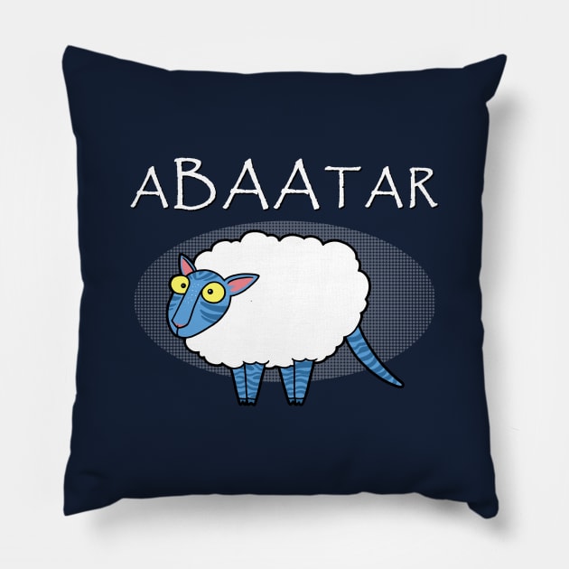 Funny Cute Blue Alien Sheep Cartoon Meme Pillow by BoggsNicolas