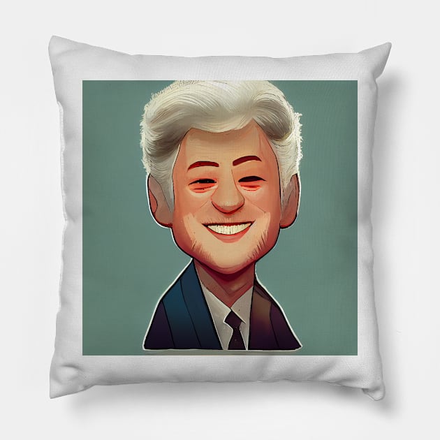 Bill Clinton | Cartoon Portrait Pillow by Classical