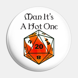 Smooth Dungeons and Dragons D20 Fireball Pin