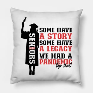 Pandemic Graduation | Black And Red Text Funny Graduation Pillow