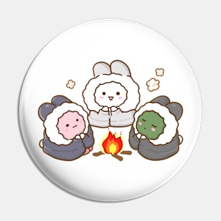 Bunnies Sitting on a Bonfire Pin