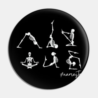 Gray Skeleton Halloween Yoga: Spooky Zen Vibes Pin