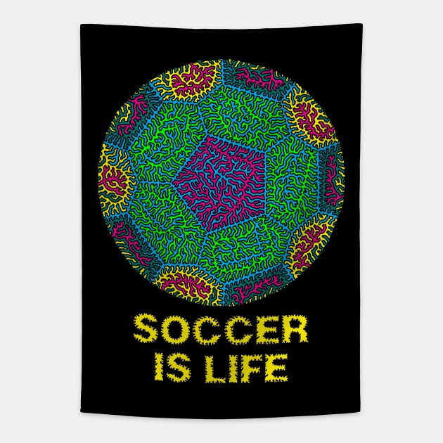 Soccer is Life Tapestry by NightserFineArts
