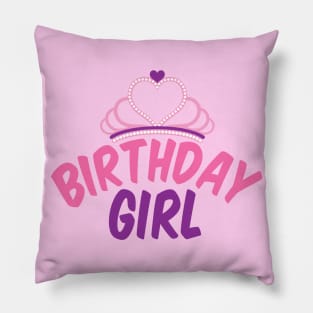 Birhday Girl Princess Party Pillow