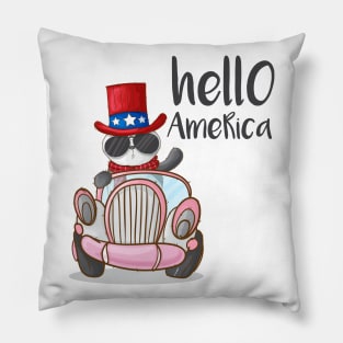 Panda Hello America Pillow