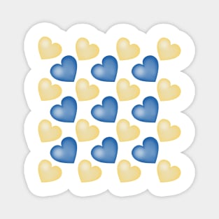 Hearts, Blue and Yellow Magnet