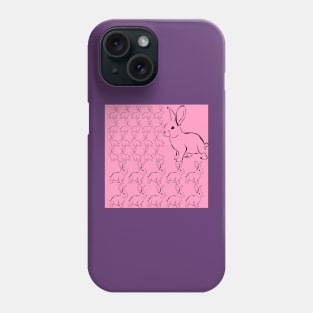 Rose Pink Bunny Rabbits Phone Case