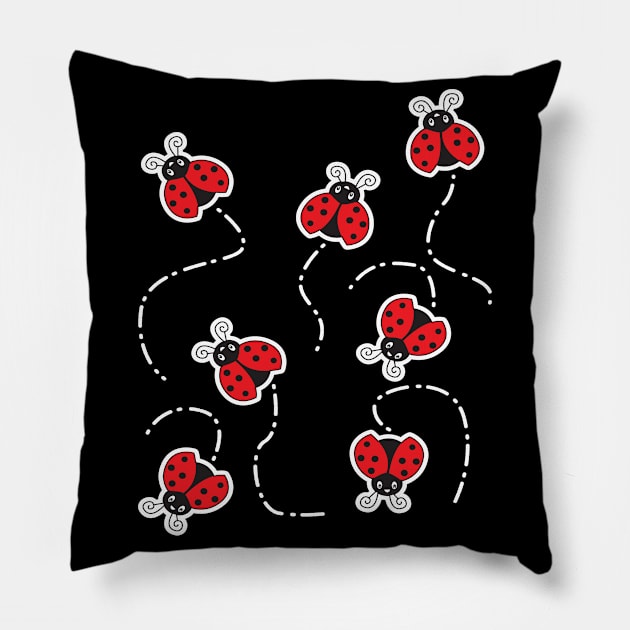 Ladybug Flight Insect Children Pillow by MooonTees