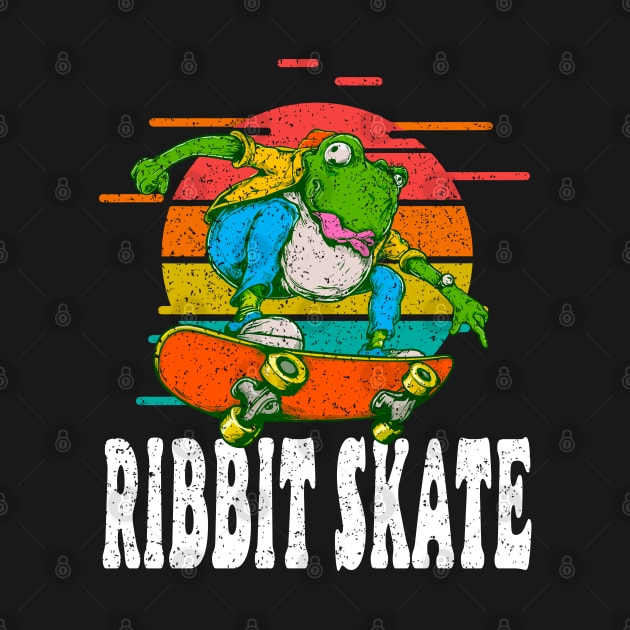 Distressed Skateboarding Frog by Outrageous Flavors