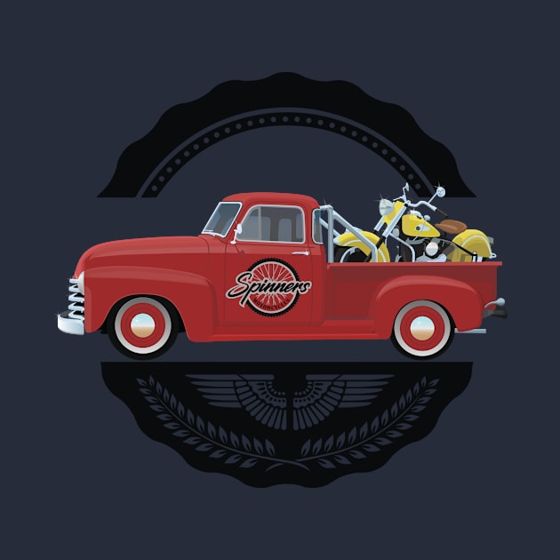 1953 Chevy Pickup Truck with 1953 Indian Chief Roadmaster by BurrowsImages