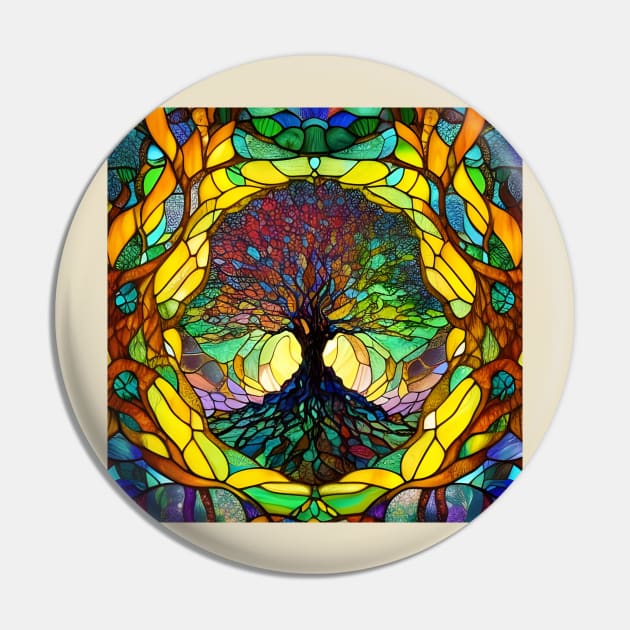 Stained Glass Portal To The Tree Of Life Pin by Chance Two Designs