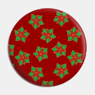 Christmas Poinsettia Pattern Pin