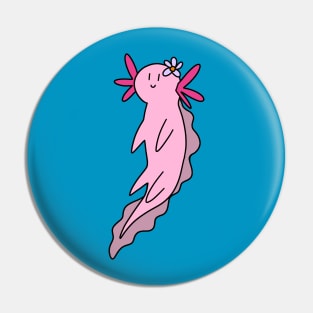 Flower Axolotl Pin