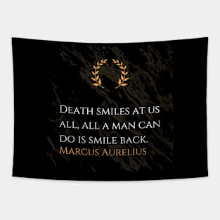 Marcus Aurelius's Serenity: Smiling in the Face of Mortality Tapestry