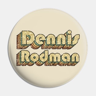 Dennis Rodman // Vintage Rainbow Typography Style // 70s Pin