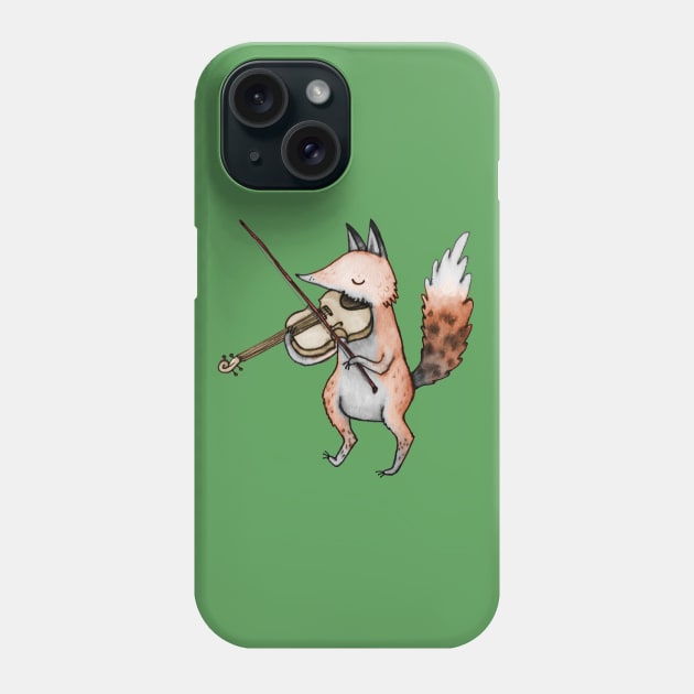 Left-Handed Violin Fox Phone Case by Sophie Corrigan