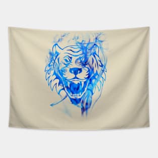 Blue Flame Tiger Tapestry