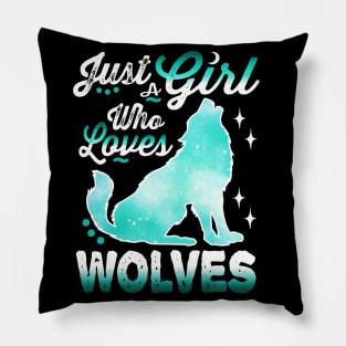 just a girl who loves wolves Pillow