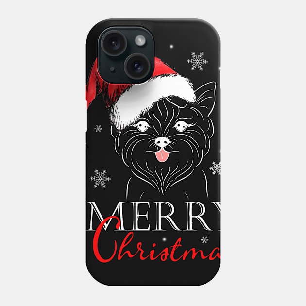 Merry Christmas Yorkshire Santa Gift For Dog Lover Phone Case by ROMANSAVINRST