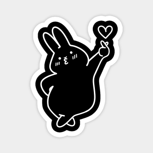 Bunny with Finger Heart | Korean Finger Heart Design | Handmade Illustrations by Atelier Serakara Magnet