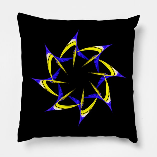 Yellow and blue Star Pillow by Meo Design