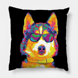 Cool Guy Rainbow Husky Pillow