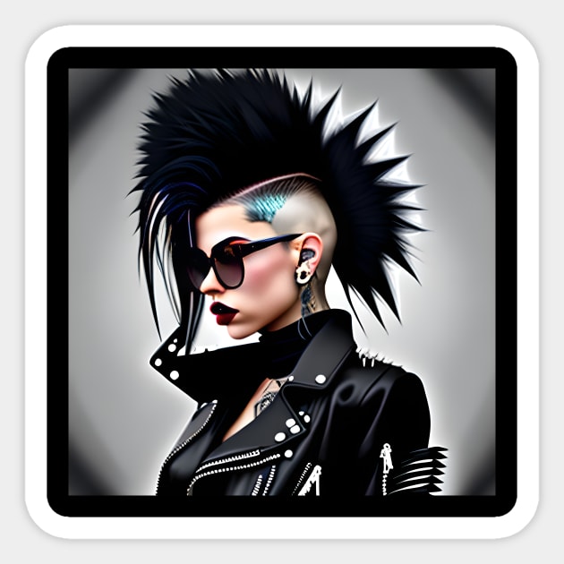 Wall Art Print PUNK ROCKER GIRL, Gifts & Merchandise