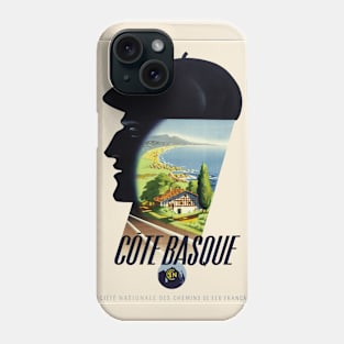 Côte Basque France Vintage Travel Poster Phone Case