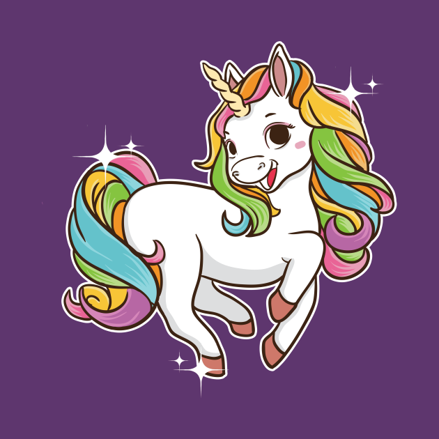Cute Jumping Unicorn Magical Mythical Creatures - Unicorn Gifts - T