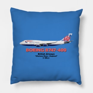 Boeing B747-400 - British Airways "Chelsea Rose / England" (Art Print) Pillow