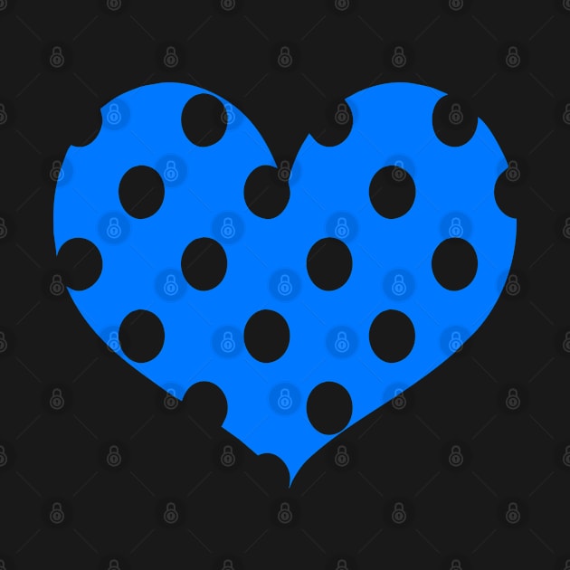 POLKADOT HEART DESIGN - PLAIN COLOR blue by iskybibblle